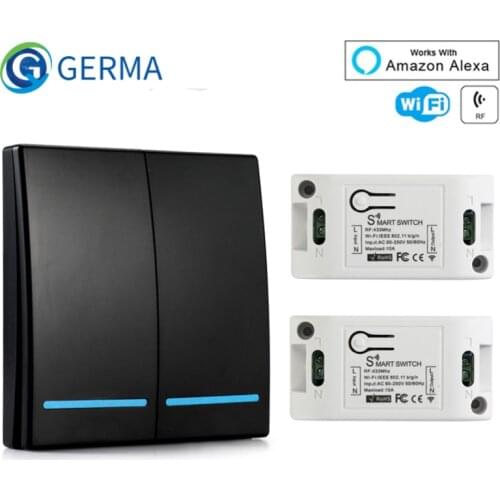 GERMA Wifi Wireless 433Mhz RF Relay Receiver Smart Home Module Lights Switch AC 220V + 86 Wall Remote Control For Ceiling Lamp