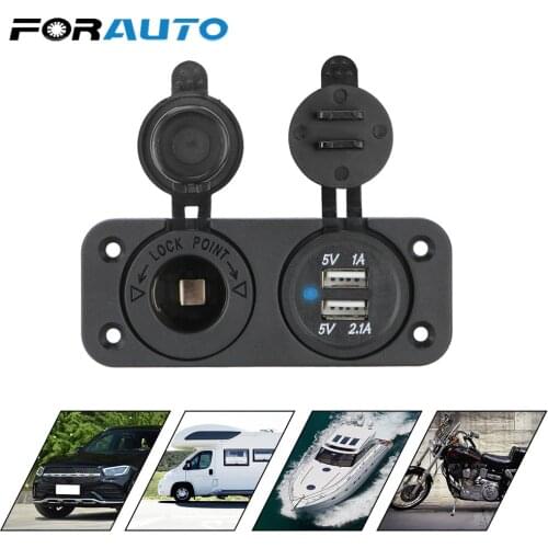 5V Dual USB Charging 12-24V Car Cigarette Lighter Socket Splitter Charger Power Adapter Outlet For Car And RV Car Accessories