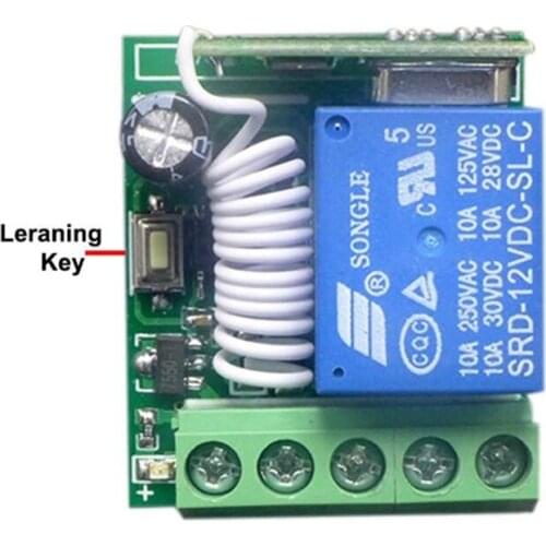 DC 12V 1CH Relay Receiver Module RF Transmitter 433Mhz Wireless Remote Control Switch BX0E