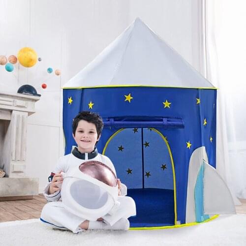 135CM Folding Space Ship Kids Room Toy Tents Boys Girls Playhouse Tent Portable Wigwam for Children Play Games