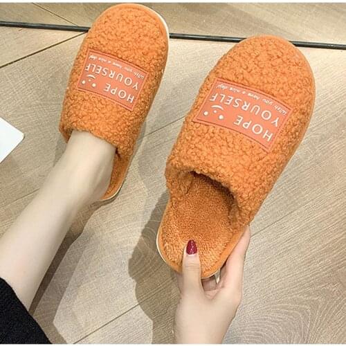 Warm Furry Slippers Women 2021 Faux Fur Home House Female Slippers Winter Ladies Slip On Casual Shoes Fluffy Womens Flat Slides