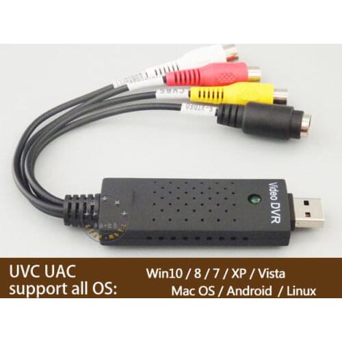 USB 2.0 UVC Analog AV S-video Video Capture Grabber For Windows Mac Linux Win10