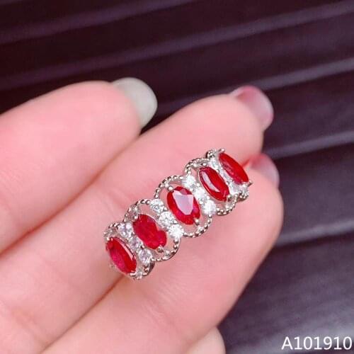 KJJEAXCMY boutique jewelry 925 sterling silver inlaid Natural ruby ring female support detection popular