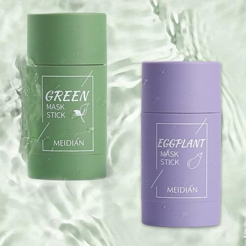Green Tea Stick Deep Cleansing Solid Mask Oil Control Pores Purifying Clay Green Mask Stick Whitening Deep Cleansing Mud