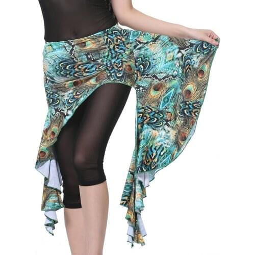 More Colors 2018 Women Dancewear Belly Dance Clothing Peacock Pattern Hip Belts Practice Wrapped Skirts