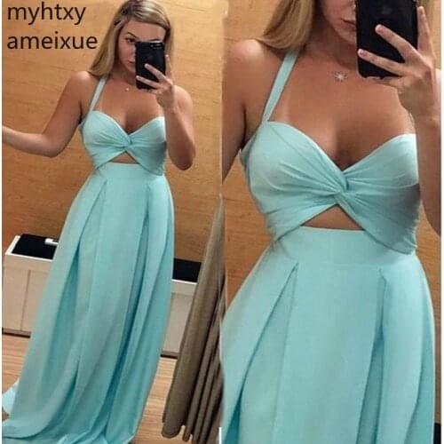 Sexy Evening Dress Blue 2021 Sleeveless Plus Size Floor Length Customize Draped Hot Backless Sweep Train Formal Robe De Soiree