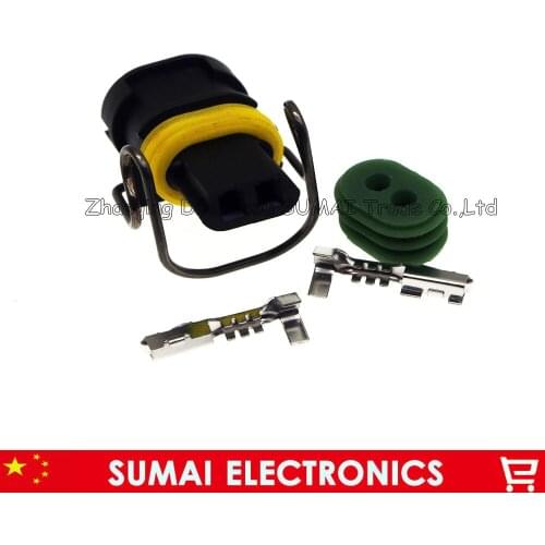 2 Pin Engine cylinder head valve chamber plug ,2P Injector sensor plug for Excavator Carter CAT330D 336D C7 C9 etc