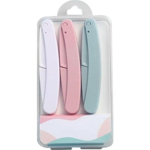 3Pcs/set Portable Eyebrow Trimmer Foldable Hair Remover Set Women Face Razor Eyebrow Trimmers Blades Shaver Eyebrow tool