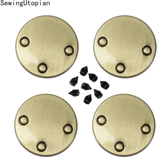 4PCS 25mm Hardware Accessories Decoration Fashion Leather Luggage Label Metal Jeans Round Buttons Belt Buckle for Women