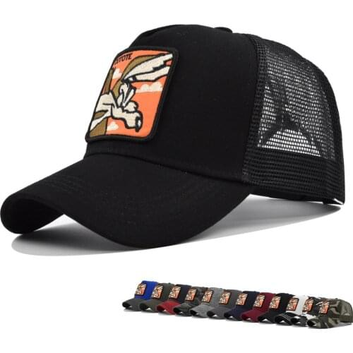 2021 New Animals Embroidery Mens Baseball Cap Women Snapback Hip Hop Cap Summer Mesh Hat Trucker Cap Bone Gorra Dad Hat Dt43