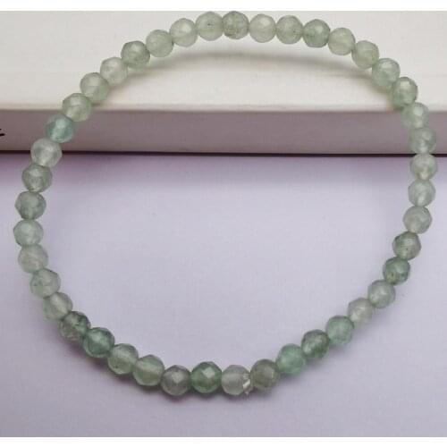 4MM Green Aventurine Stone Faceted Beads GEM Bracelet Bangle Stretch 7 Inch Jewelry G111