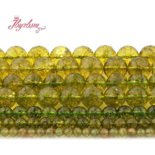 6,8,10,12mm Faceted Round Beads Green Peridot Stone Beads For Necklace Bracelets Jewerly Making DIY Gift 15" Free Shipping