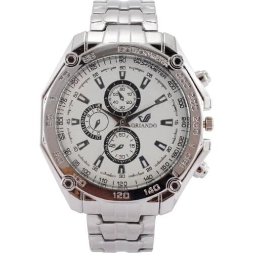 New Men Watch Luxury Stainless Steel Quartz Watch Top Fashion Analog Three Eyes Business Wristwatch Male Small Gift