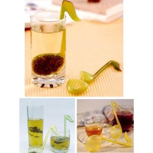 Tea Strainer Teaspoon Filter Infuser Teabag Music Note Shape Teapot Mug Holder Drinkware Tool A1