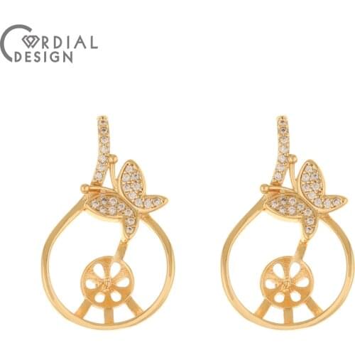 Cordial Design 30Pcs 18*29MM CZ Pendant/Jewelry Accessories/Blank Tray/DIY Charms Making/Hand Made/Jewelry Findings & Components