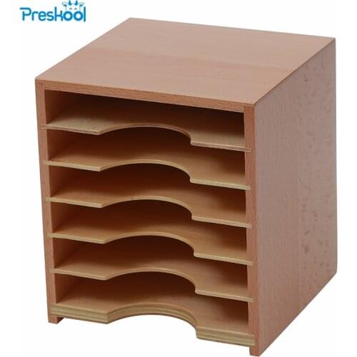 Baby Toy Montessori Six Layer Cards Cabinet Box 15.8cm*17.5cm*15cm Early Childhood Education Preschool Kids Brinquedos Juguetes