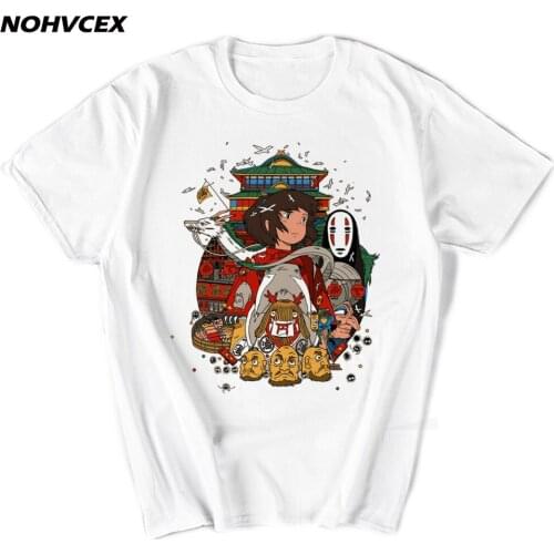 Totoro Miyazaki Hayao Spirited Away Anime Men Spirit Away Studio Ghibli Cartoon Print T-Shirt Hombre Funny