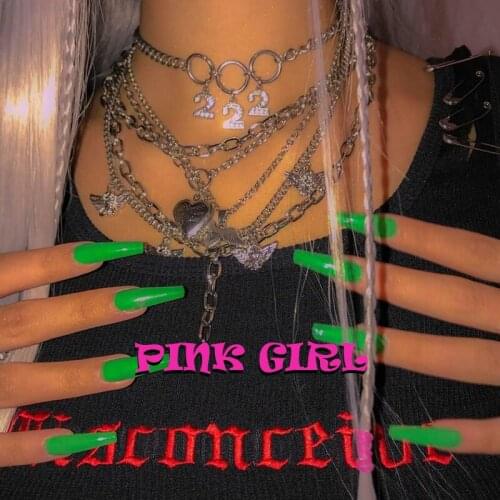 Goth Digital Necklace for Women Metal Fashion Punk Hip Hop Crystal Necklace Charms Y2K Jewelry 90s Aesthetic Gifts New 2021