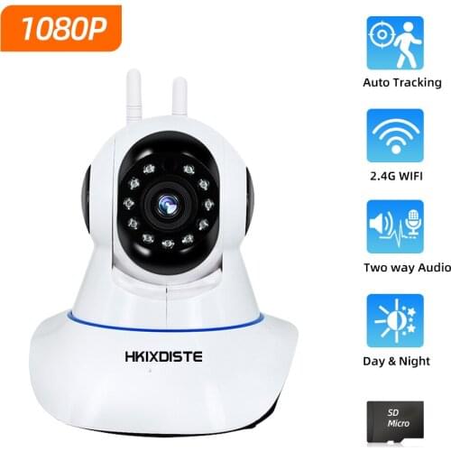 2MP Ultra HD Wifi Camera Auto Tracking 1080P Home Security IP Camera Night Vision Audio CCTV Surveillance Baby Monitor SD Card