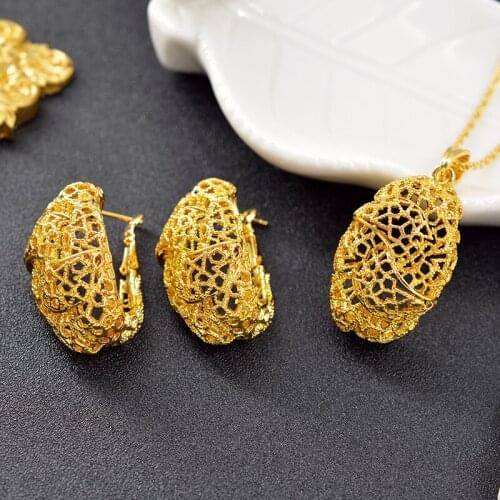 ZEA Dear Jewelry Vintage Jewelry Set For Women Earrings Necklace Pendant Flower Jewelry Set For Wedding Trendy Jewelry Findings