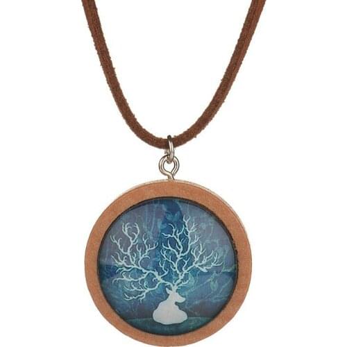 Korean Fashion Necklace Pendant Time Gem Forest Elf Pendant Clavicle Chain Wooden Base