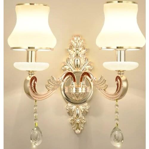 Royal 1-2 pcs Villa Hotel Parlor Art deco Crystal Wall Lamp Indoor wall sconce light Living room Mirror side wall light fixtures