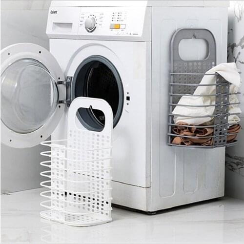 Dirty clothes and debris storage basket wall-mounted storage basket foldable bathroom washing machine storage bag drying rack