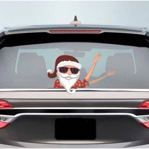 Creative Christmas Stickers for Car Auto Rear Windshield Vehicle Window Wiper Decal Santa Clause Waterproof Car Stickers