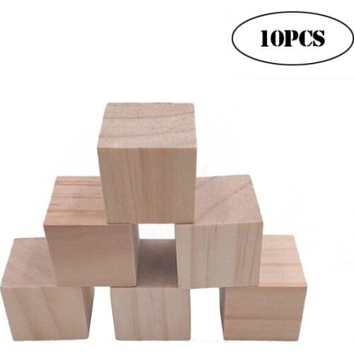 10pcs 20mm 0.78inch Cube Blocks Square Wood Craft Cube Blocks Wooden Building Blocks Puzzle Making and DIY Craft Cube Blocks