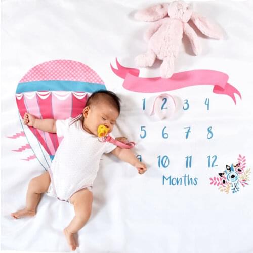 Months Newborn Baby Monthly Milestone Photo Blanket Background Receiving Cloth Infant Kid Diaper Photography Props Accessories