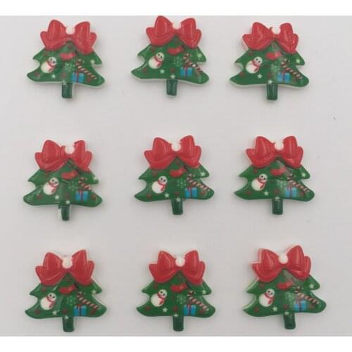 Resin Colorful Mini Kawaii Christmas TreeFlatback Cabochon Stone 20PCS Scrapbook DIY Decor Home Figurine Crafts OK061*2