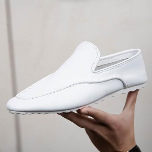 Leather Slip on Mens Loafers Casual Shoes Mocasines Breathable Business Shoes Driving Shoes Zapatillas Hombre