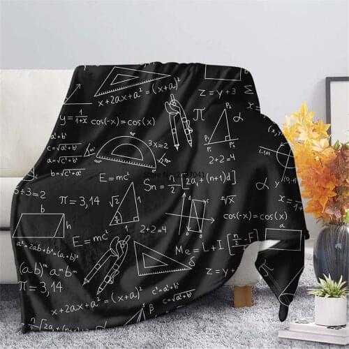 Throw Blanket Math Formula Ruler Triangle Geometry Print Fleece Blanket Soft Warm Cozy for Sofa Chair Bed Office Backpacking