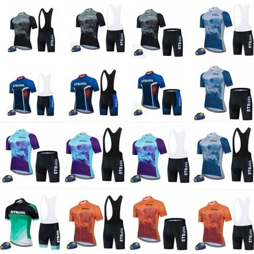 STRAVA OEM High Quality Professional Custom Logo Wear Bicycling Set, Uniform Breathable Sublimation Printing Cycling Jersey Suit