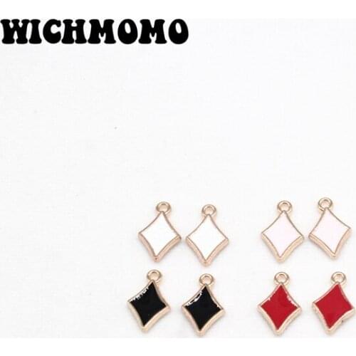 2020 New 20pcs/bag High Quality Zinc Alloy Drop Oil Small Rhombus Charms Pendant for DIY Necklace Earrings Jewelry Accessories