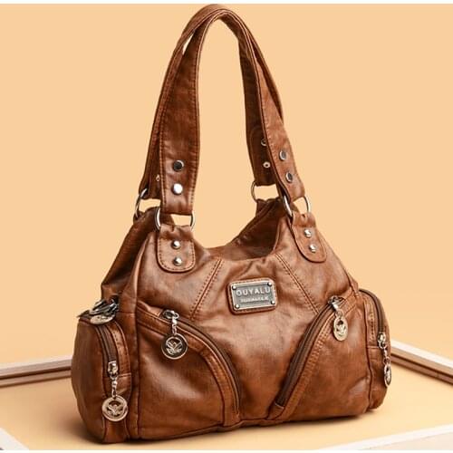 Casual Soft Leather Shoulder Bags for Women 2021 Sac A Main Large Capacity Crossbody Bags Purses and Handbags Luxury Designer