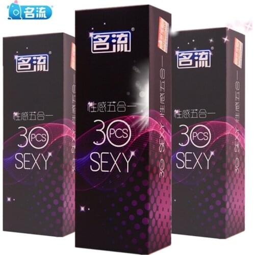 MingLiu G Spot Condom 100/30 Pcs 5 Types Spiral Spike Condoms for Men Dots Pleasure Penis Sleeve Cock Cage Ring Sex Erotic Toys