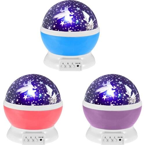 Star Shaped Projector Starry Rotary LED Lamp USB AA Battery Powered Children Bedroom Lights Romantic Decorative Night Light