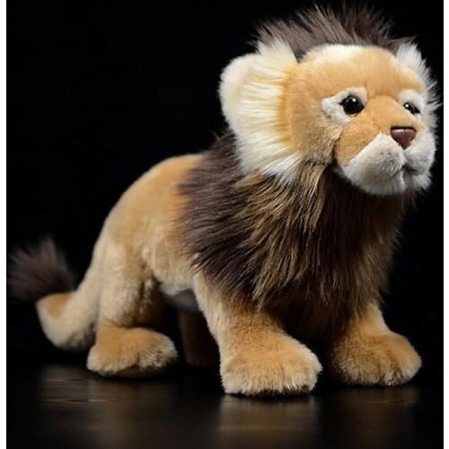 Real Life Standing Brown Lion Stuffed Animal Toy Lifelike Soft Wild Animals African Lions Plush Toys Kids Gift