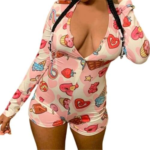 Sexy Women Playsuits Long Sleeve Deep V Neck Bodycon Skinny Stretch Leotard Crop Tops Short Romper Sleepwear Overalls for Women