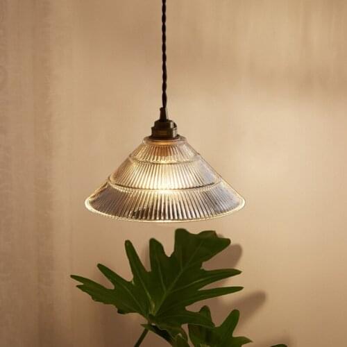 Glass Brass Dining Room Pendant Lamp Retro Simple Bar Aisle Bedroom Bedside Hanging Lights Decorations For Home Pendant Light