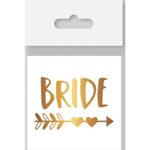 Single Bride Tattoo 1-Gold Glitter-5,5x5,5cm-Temporary Tattoo