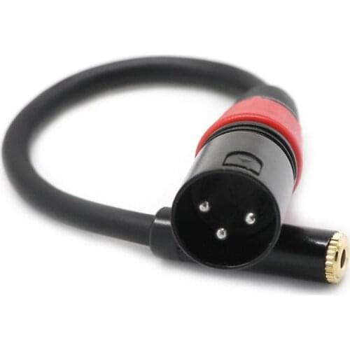 0.2m XLR 3 Pin Male Plug to 3.5mm TRS 1/8inch Female Stereo Audio Adapter Microphone Extension Cable Wire