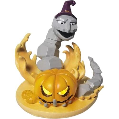 Halloween Pumpkin Big Rock Snake Statue Resin Home Decoration Crafts Halloween Haunted House Party Decoration