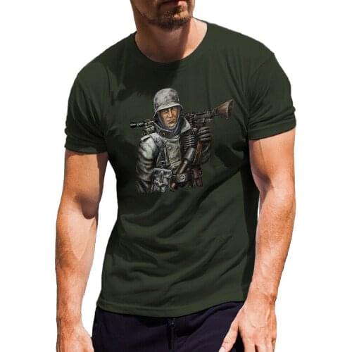 Wehrmacht Bundeswehr Winter Soldier Military Art Painting T-Shirt. Summer Cotton Short Sleeve O-Neck Mens T Shirt New S-3XL