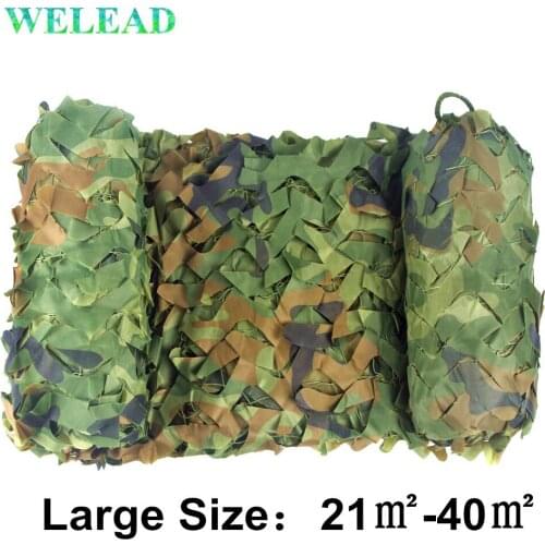 WELEAD Woodland Reinforced Camouflage Nets Military for Hunting Garden Shade Gazebo Large Size 3x7M 5x5M 4x6M 4x8M 4x9M 3x8M 3x9