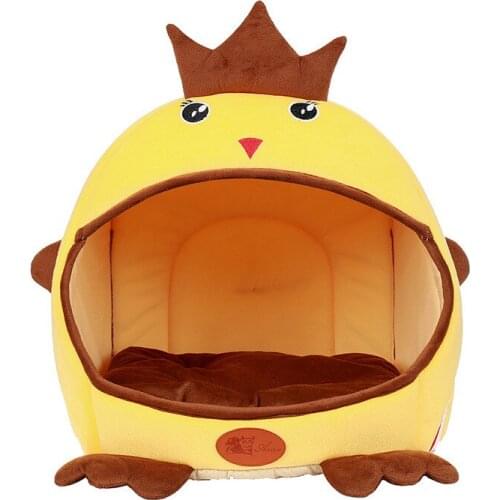 All Season Chick Shape Small Pet Dog Cat Bed House Foldable Corduroy Breathable Mat Pet Sleeping Bag Dogs Nest Puppy Kennel