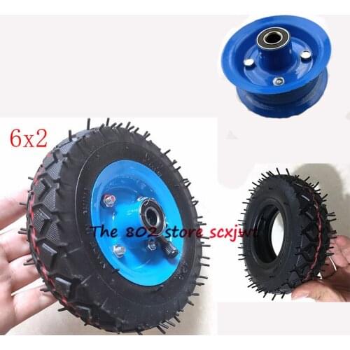 High performance 6x2 tire tyre rim 6 inch 15cm pneumatic wheel pump wheel trolley cart wheel roller caster wheel caster