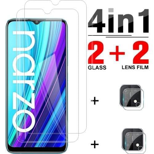 4 in 1 Camera Protector Glass For Oppo Realme C25 Narzo 30A On Realmy C A 30 25 Narzo30 Transparent Clear Phone Screen Cover