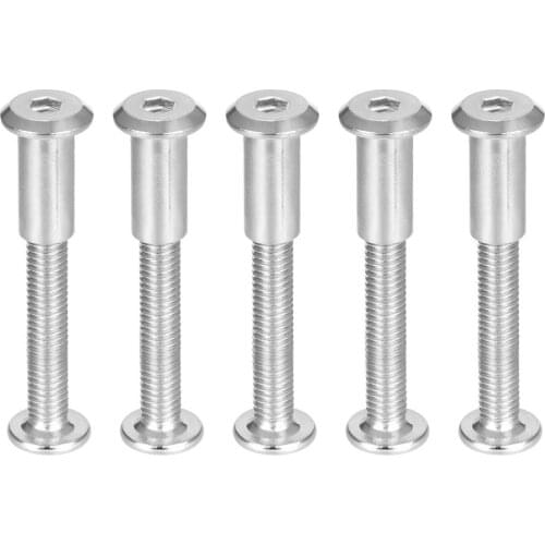 5sets M6 Hex Socket Screw Post Binding Screws Leather Fastener 10mm 12mm 16mm 20mm 25mm 30mm-85mm Length Stainless Steel